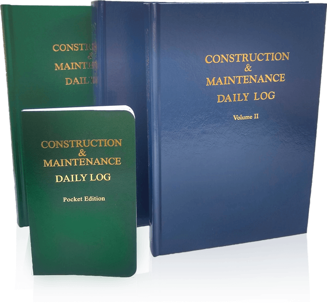 Construction & Maintenance Daily Log Books - Good record keeping for safer operations. 