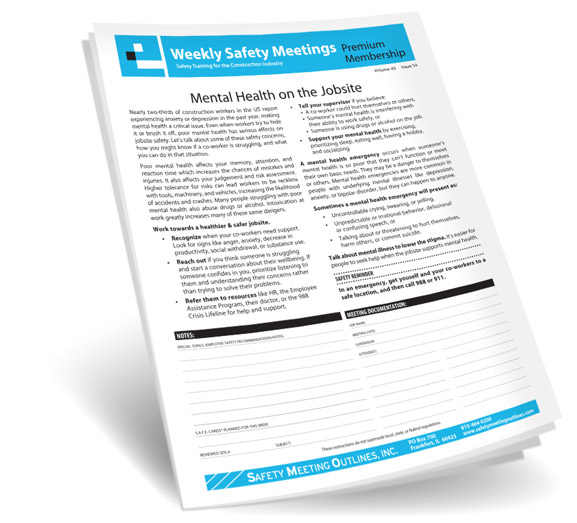 Construction Mental Health Meeting Sample